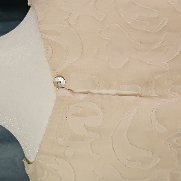 Promesa Womens Short Sleeves Textured Cream Blouse - Size Large - Picture 4 of 5